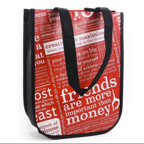 LULULEMON RED AND WHITE MANIFESTO SMALL TOTE BAG - Picture 1 of 7
